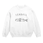 Aliviostaのシーバス スズキ ゆるい魚イラスト 釣り Crew Neck Sweatshirt