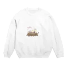 隠れ堂のうさぴよの団らん Crew Neck Sweatshirt