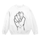 東風のえちえちハンドサイン 白 Crew Neck Sweatshirt