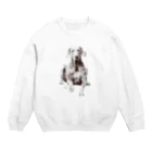 愛犬描処 プルーデンスの犬絵ペン画 ワイマラナー #1 Crew Neck Sweatshirt