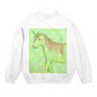 天使のやすらぎのユニコーン　やすらぎ Crew Neck Sweatshirt