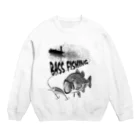 猫と釣り人のBLACK BASS2_1K Crew Neck Sweatshirt