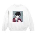 黒瀬 夕の黒髪青年 Crew Neck Sweatshirt