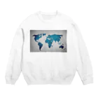 Sakura-yuanの氷と水の世界地図 Crew Neck Sweatshirt