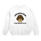 efrinmanの犬と共に（ダックスチョコタン） Crew Neck Sweatshirt