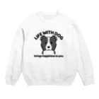 efrinmanの犬と共に（ボーダー） Crew Neck Sweatshirt