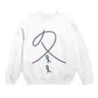 お菓子パーラーの冬 紺色 Crew Neck Sweatshirt