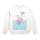 知性の瞬きのゆるかわ　あいらぶいちごみるく Crew Neck Sweatshirt