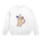 ヨチコの指輪が輝くオッケーサイン Crew Neck Sweatshirt