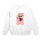 JIBARIMA雑貨のピンクの招き猫 Crew Neck Sweatshirt