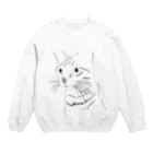 わどの何か見つけたネコ Crew Neck Sweatshirt