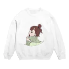 asukaのwhiteちゃん Crew Neck Sweatshirt