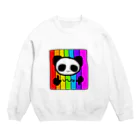 248-nijiya-のLGBT手話パンダ Crew Neck Sweatshirt