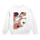 雲野鷹のミケの昼寝 Crew Neck Sweatshirt