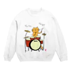 なで肩うさぎの美香堂のドラムを叩く猫カラーver. Crew Neck Sweatshirt