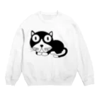 BIJITUBU-POPのギョロ目クロネコ Crew Neck Sweatshirt