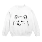 Chiyo.Wan(🐕🕊️のお店)のふわふわ白わんこ あっぷ Crew Neck Sweatshirt