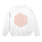 ツバメ堂のフラワーオブライフ(オレンジ×赤） Crew Neck Sweatshirt