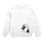 こくもつこやのとびだすものくろ Crew Neck Sweatshirt