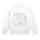 檸檬飴のクレステッドゲッコーの陰陽魚(モノトーン) Crew Neck Sweatshirt