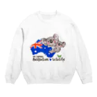 shop あこ猫犬屋のオーストラリアへの寄付 Crew Neck Sweatshirt