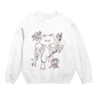 ざらめのねことさんま Crew Neck Sweatshirt