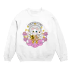 cheluseeの猫　千手観音　オッドアイ Crew Neck Sweatshirt