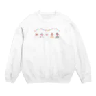 azunoazu art SHOPの文鳥とパーティー Crew Neck Sweatshirt