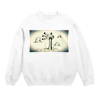 Ｘ-ジュゴンの風景絵(クリーム色の１) Crew Neck Sweatshirt