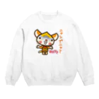 ザ・ワタナバッフルのマロンヘッドのネコ”WHY?” Crew Neck Sweatshirt