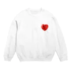 Pandatoneのガラスのハート Crew Neck Sweatshirt