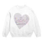 perapo❷@指描きグッズ販売の王冠👑ドッキドキver Crew Neck Sweatshirt