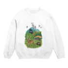 ちなきのこの関東のどうぶつたち Crew Neck Sweatshirt