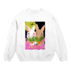 asahiyoruaの月見ちゃん仲良しグッズ Crew Neck Sweatshirt