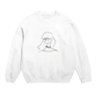 flowerのメガネの女の子 Crew Neck Sweatshirt