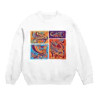 IZANAMI by Akane Yabushitaのメキシコのアレブリヘス（オレンジ） Crew Neck Sweatshirt