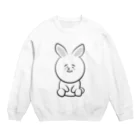 ゆるいおもち屋のゆるいうさぎさん（モノクロ） Crew Neck Sweatshirt