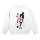 Ｍakiのoldschool tattoo風 女の子★ Crew Neck Sweatshirt