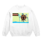 ダイナマイト87ねこ大商会の水車として手伝うねこたちです Crew Neck Sweatshirt