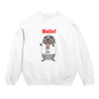 nins・にんずのhello!グレーのモルモット Crew Neck Sweatshirt