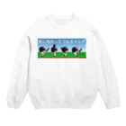 ねこけん89の野球イラスト雑貨フィールドの野球×球児×フルスイング　夢に向かってフルスイング Crew Neck Sweatshirt