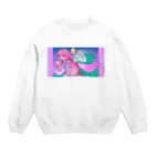 べにのユニコーンが近づけるゆめかわいい女の子 Crew Neck Sweatshirt