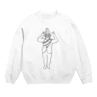 オモロ川だいすけグッズのモノクロ川 Crew Neck Sweatshirt