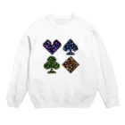 TRÜMP..のドット絵トランプ柄 Crew Neck Sweatshirt