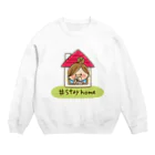 アグリム@かわ主婦スタンプ制作中のかわいい主婦の1日 StayHome Crew Neck Sweatshirt