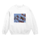 きしの春、桜とワカケホンセイ Crew Neck Sweatshirt