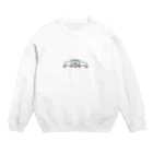 かねごんの指ハート ダイヤ／青 Crew Neck Sweatshirt