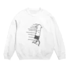 PokuStarの走るイカ Crew Neck Sweatshirt