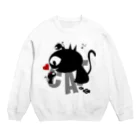 キャッティ（オフィシャル）ネコ好き集まれ!!の見つめあうキャッティ Crew Neck Sweatshirt