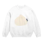 だらだらコアラの肉まんにくっついてだらだらするコアラ Crew Neck Sweatshirt